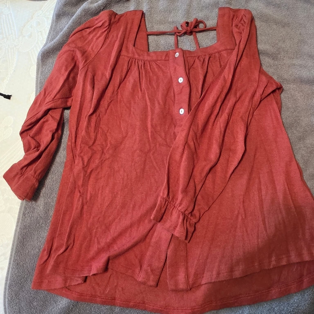 1.4.3. Story by Line Up Red Long Sleeve Blouse